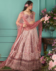 Rust-Rose Lehenga with French Chateau Elements - lehenga choli USA