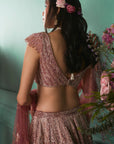 Rust-Rose Lehenga with French Chateau Elements - lehenga choli USA