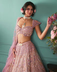 Lilac Lehenga with Seven Vows Elements - lehenga Australia