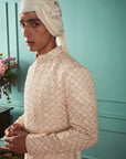 Pearled Ivory Sherwani Set - sherwani set USA
