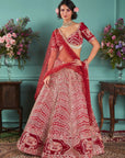 Red Lehenga Set with Elephant Elements - red bridal lehenga Canada