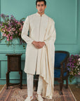 Winter White Sherwani Set - sherwani set Sydney