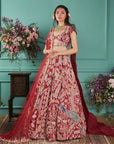 Red Lehenga with Elephant Elements - lehenga New Zealand
