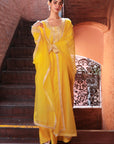 Mustard Embroidered Suit - yellow dress New Zealand