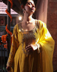Mustard Embroidered Suit - yellow dress New Zealand