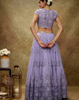 Lavender Floral Thread Work Lehenga Set