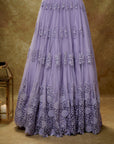 Lavender Floral Thread Work Lehenga Set