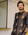 Antique Design Jamawar Base Sherwani