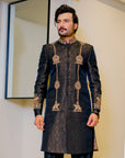 Antique Design Jamawar Base Sherwani