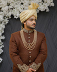 Jamawar Sherwani with Kora Dabka Handwork