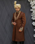 Jamawar Sherwani with Kora Dabka Handwork