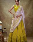 Haldi Floral Thread Work Lehenga Set