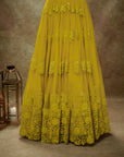 Haldi Floral Thread Work Lehenga Set