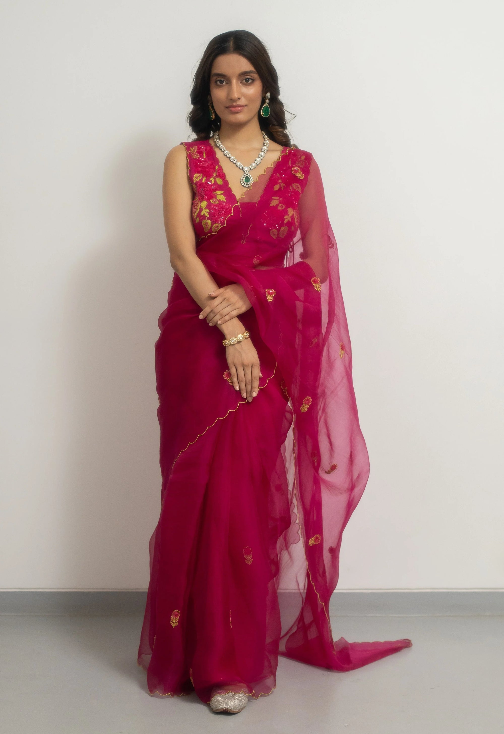 Roopa Rani Saree Set - hot pink saree Sydney