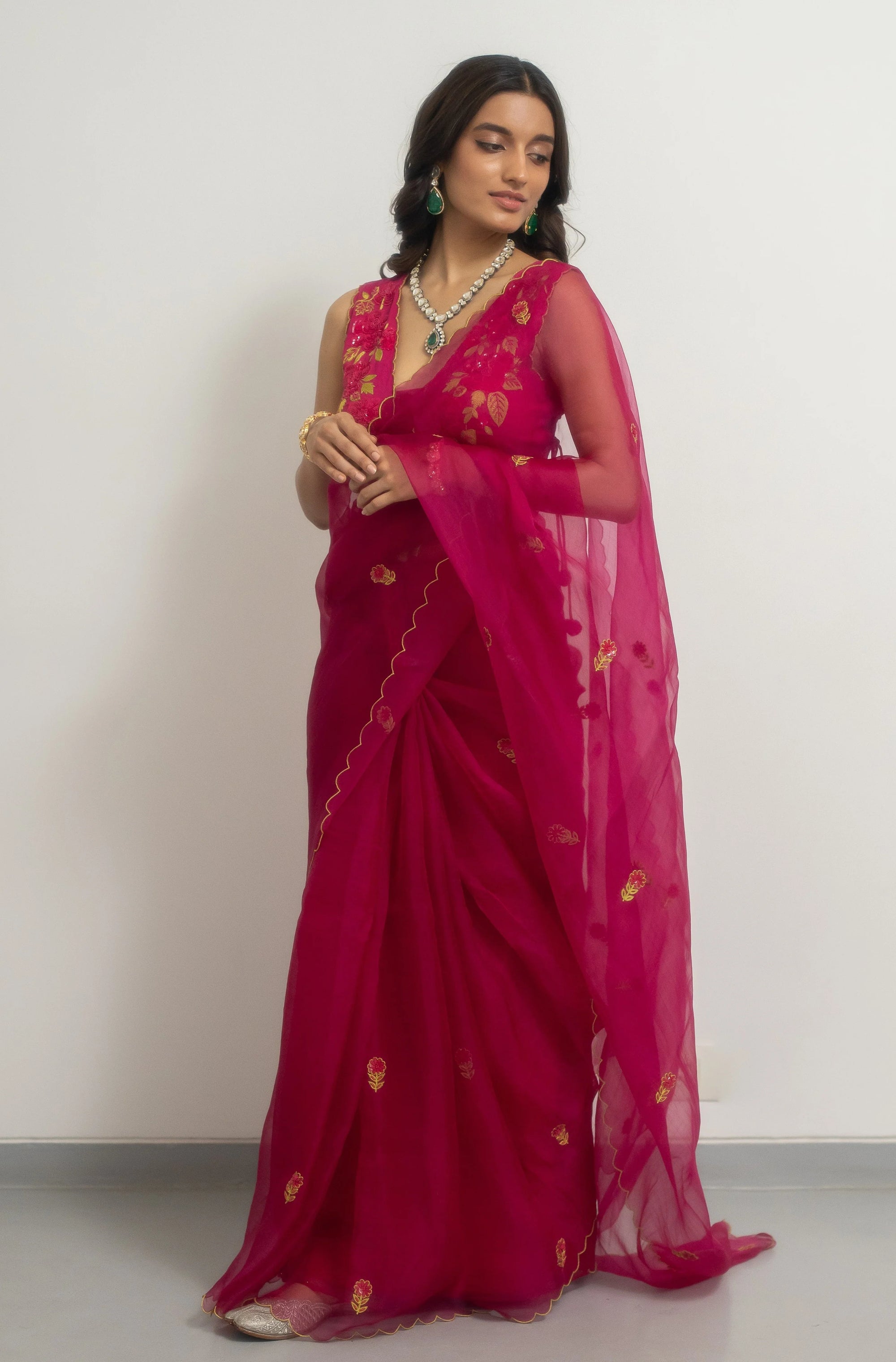 Roopa Rani Saree Set - hot pink saree Sydney