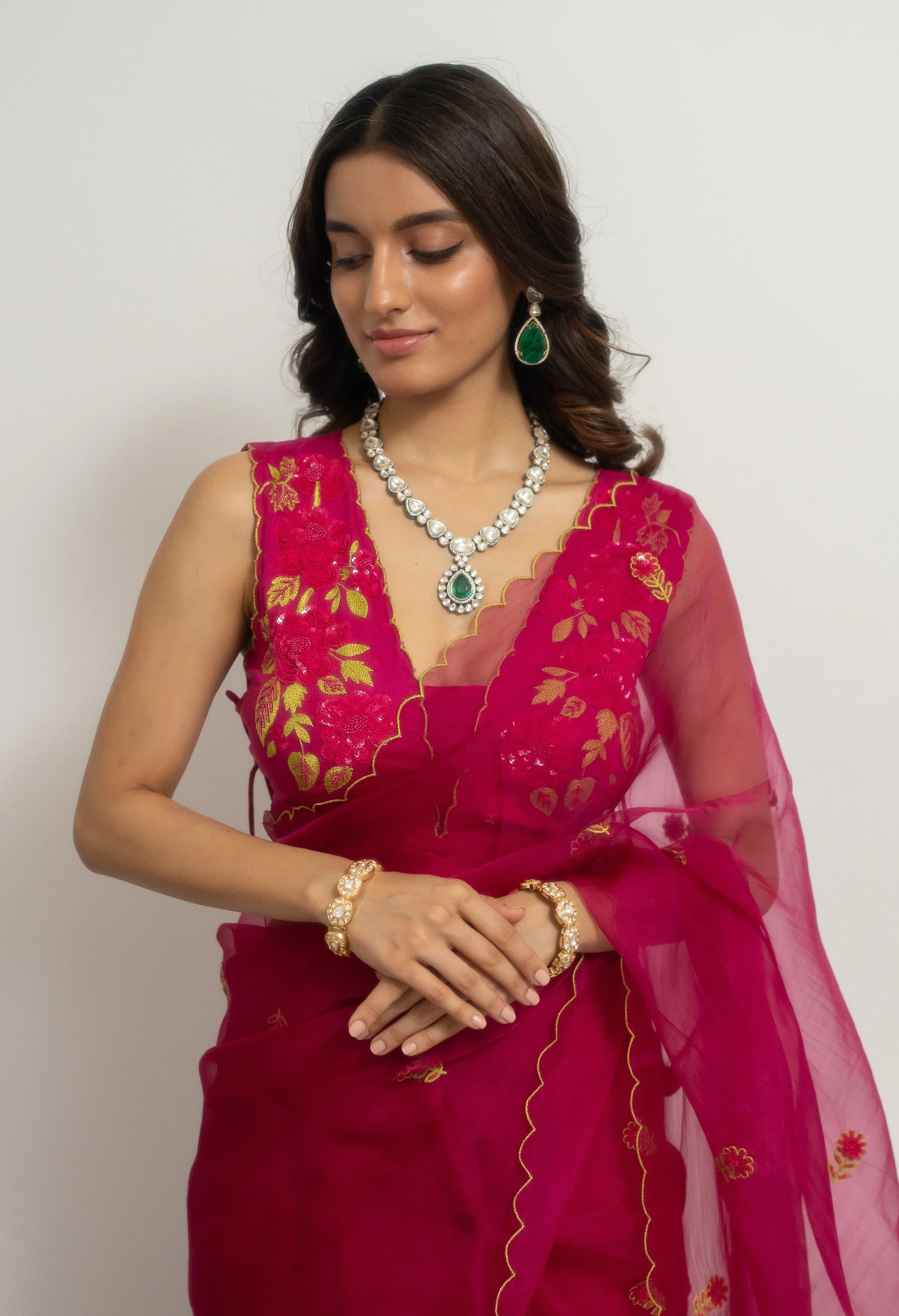 Roopa Rani Saree Set - hot pink saree Sydney