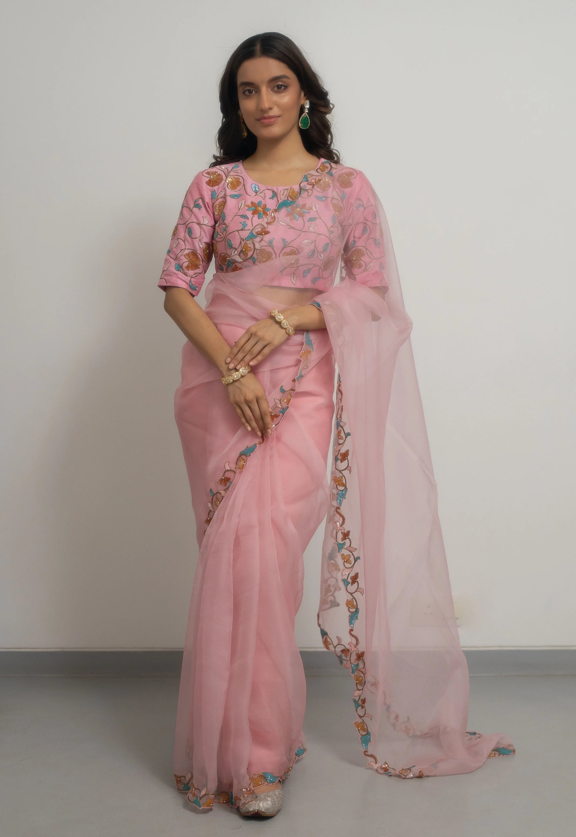 Lily Silk Organza Saree Set - organza saree Australia