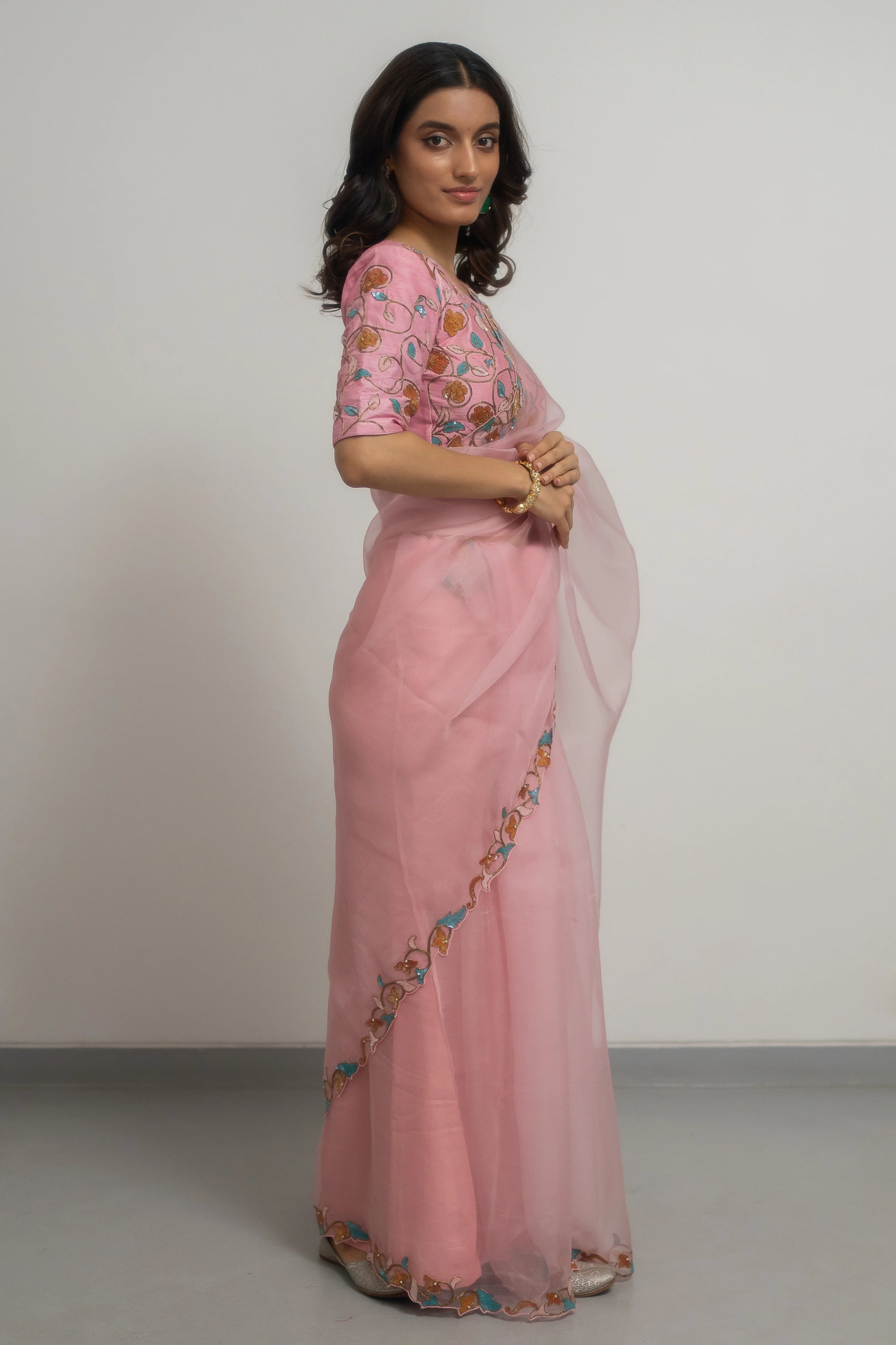 Lily Silk Organza Saree Set - organza saree Australia