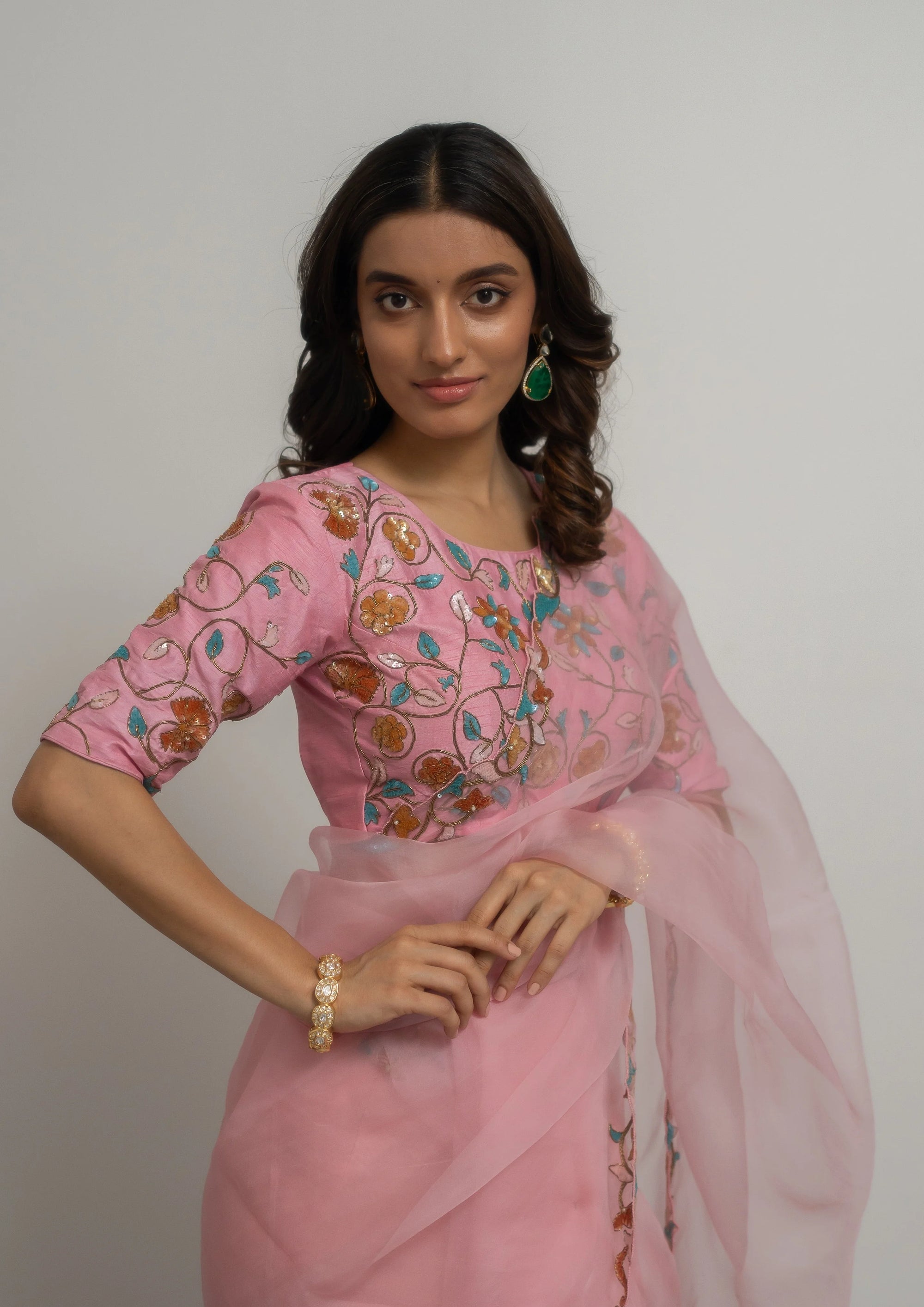 Lily Silk Organza Saree Set - organza saree Australia