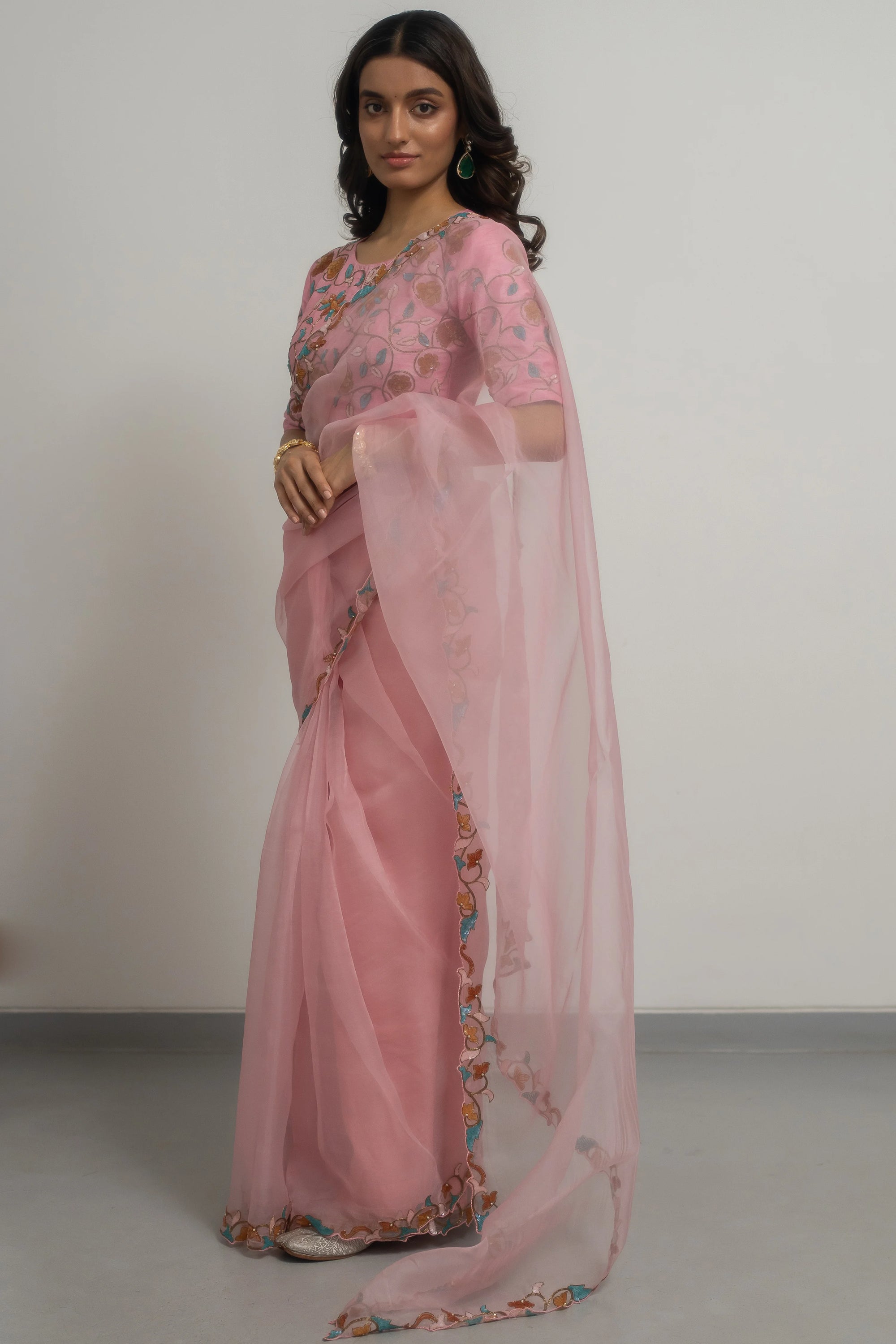 Lily Silk Organza Saree Set - organza saree Australia