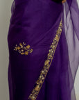 Meenakshi Silk Organza Saree Set - purple saree Sydney