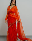 Rashi Silk Organza Saree Set - organza saree New Zealand
