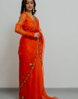 Rashi Silk Organza Saree Set - organza saree New Zealand