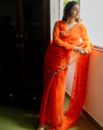 Rashi Silk Organza Saree Set - organza saree New Zealand