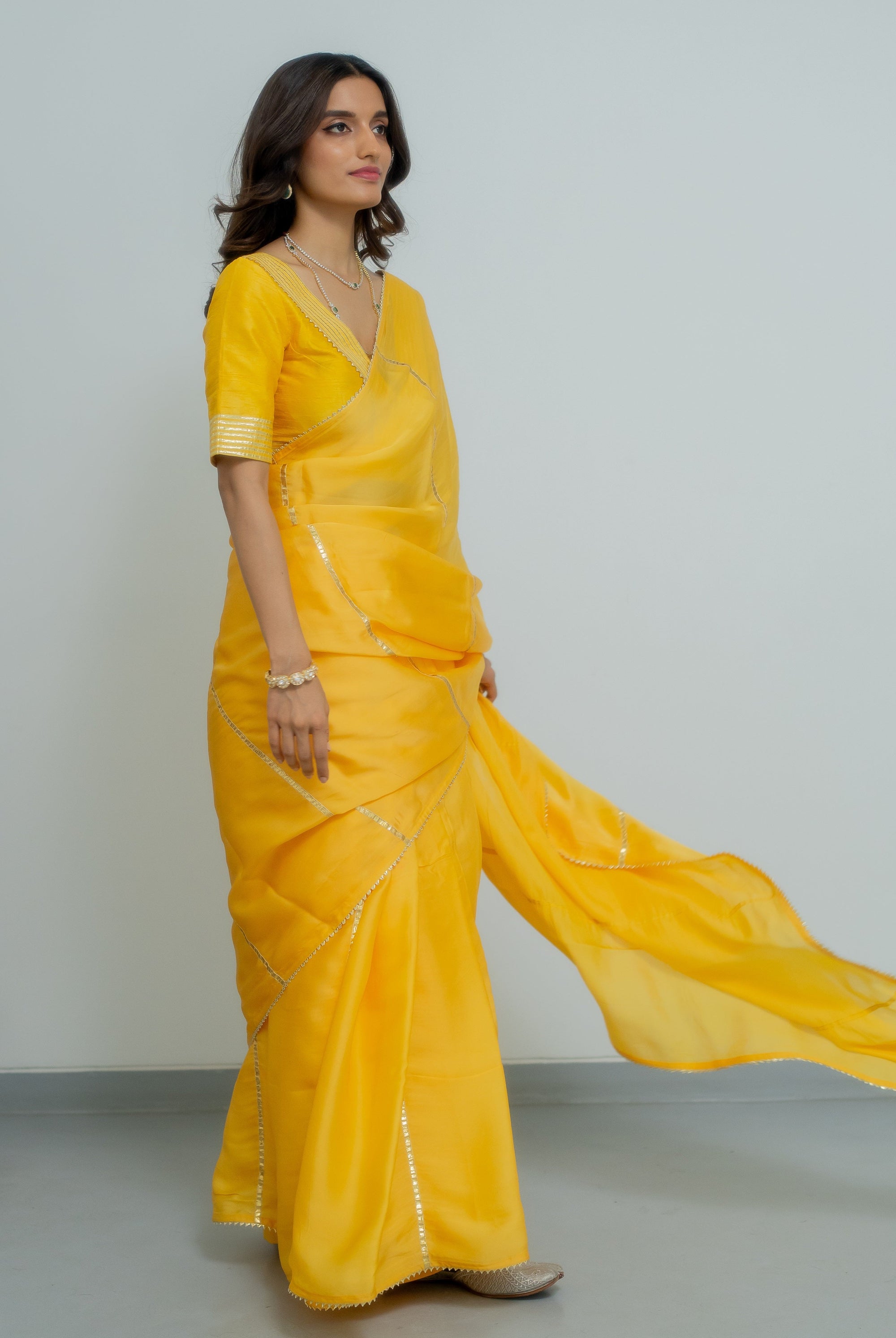 Madhubala Saree Set - yellow saree New Zealand