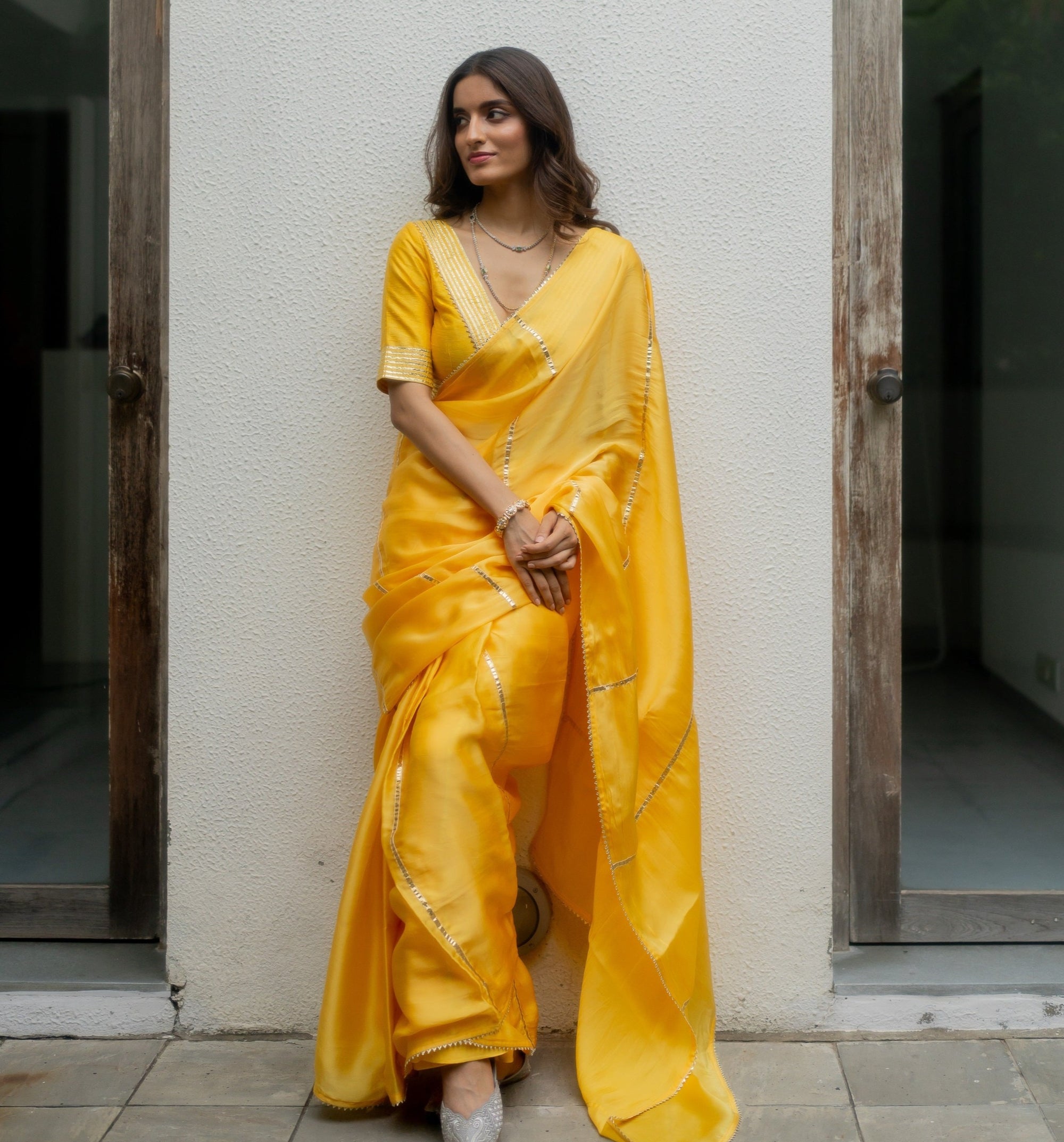 Madhubala Saree Set - yellow saree New Zealand