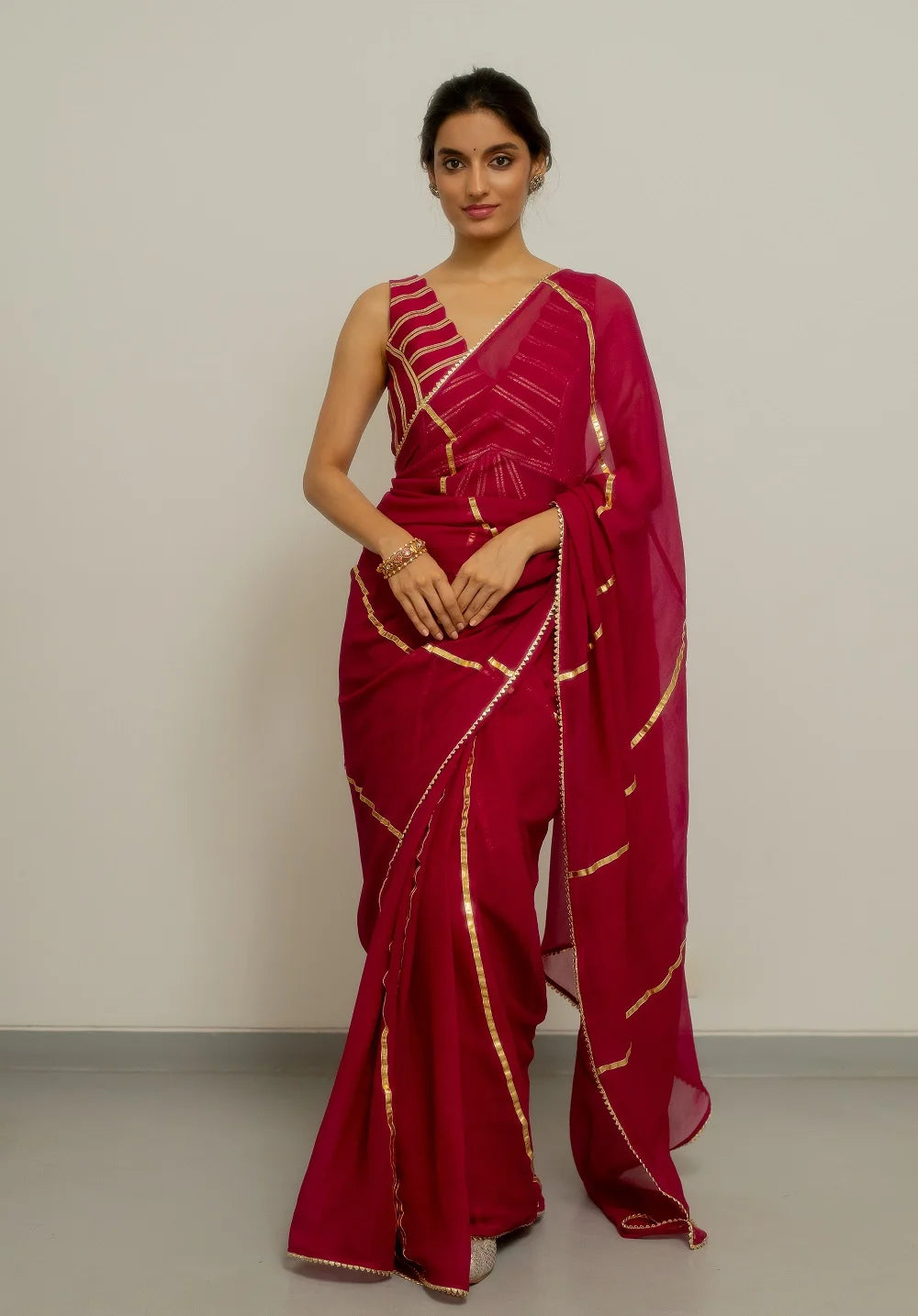 Dhara Saree Set - red saree USA