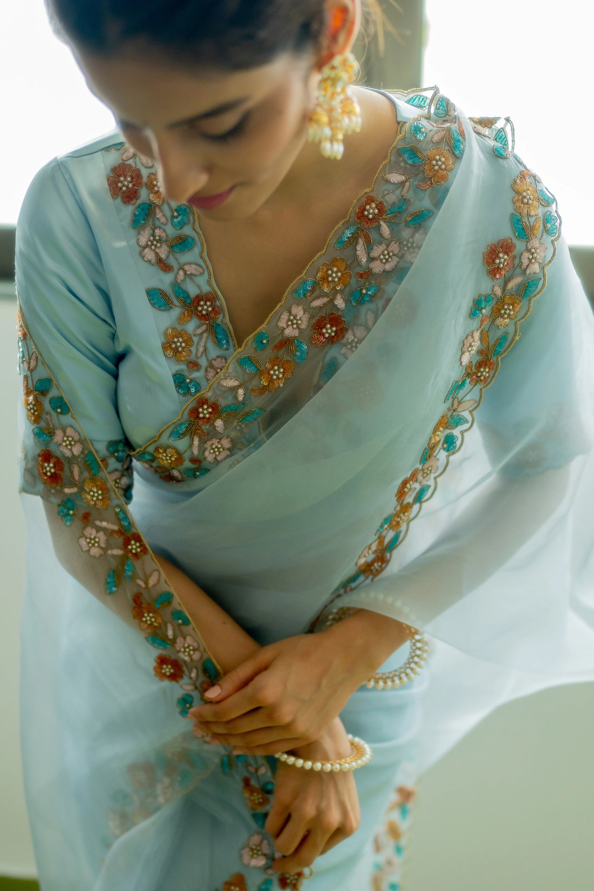 Lotus Saree Set - saree New Zealand