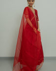 Noor Silk Anarkali Set - red anarkali Canada