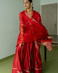 Noor Silk Anarkali Set - red anarkali Canada