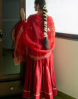 Noor Silk Anarkali Set - red anarkali Canada