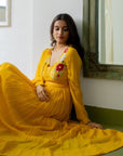 Genda Anarkali Set - yellow anarkali USA