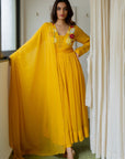 Genda Anarkali Set - yellow anarkali USA