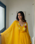 Genda Anarkali Set - yellow anarkali USA