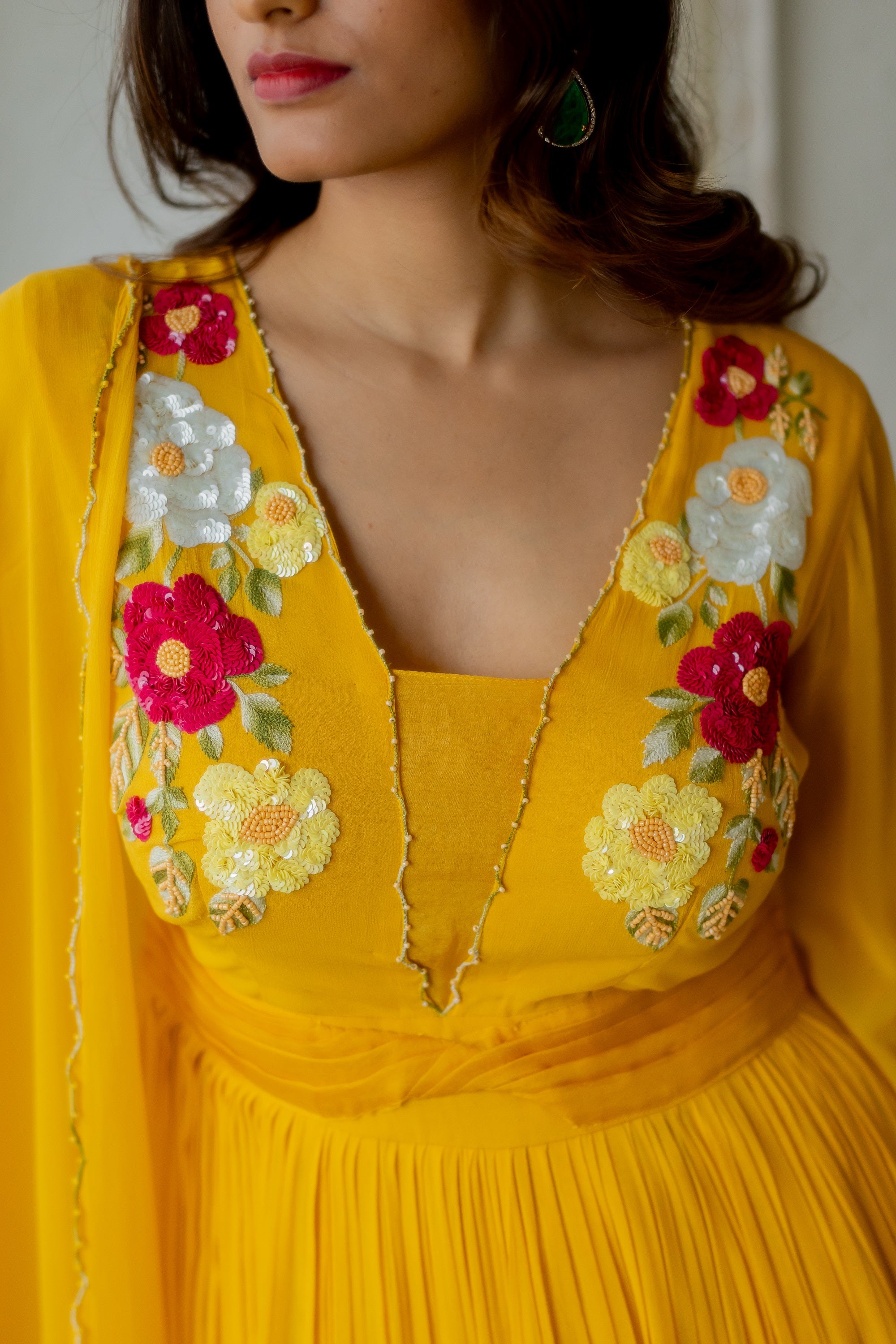 Genda Anarkali Set - yellow anarkali USA