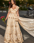 Ivory Pre-Draped Dupatta Lehenga Set