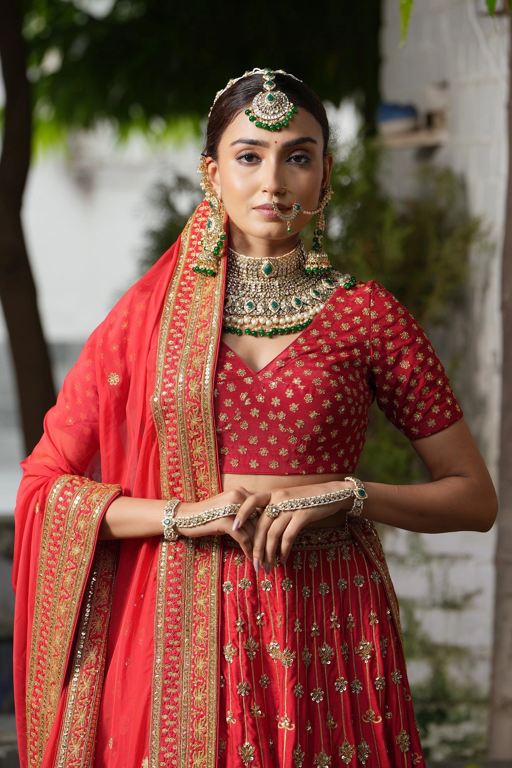 Red Bridal Lehenga Set - red lehenga Sydney