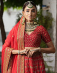 Red Bridal Lehenga Set - red lehenga Sydney