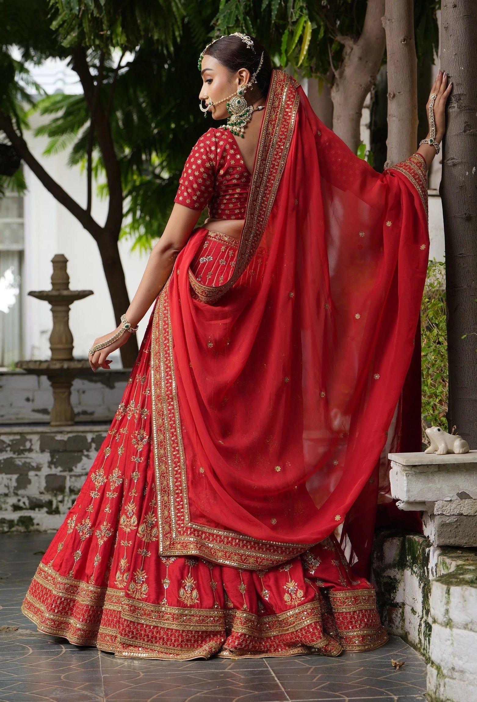 Red Bridal Lehenga Set - red lehenga Sydney