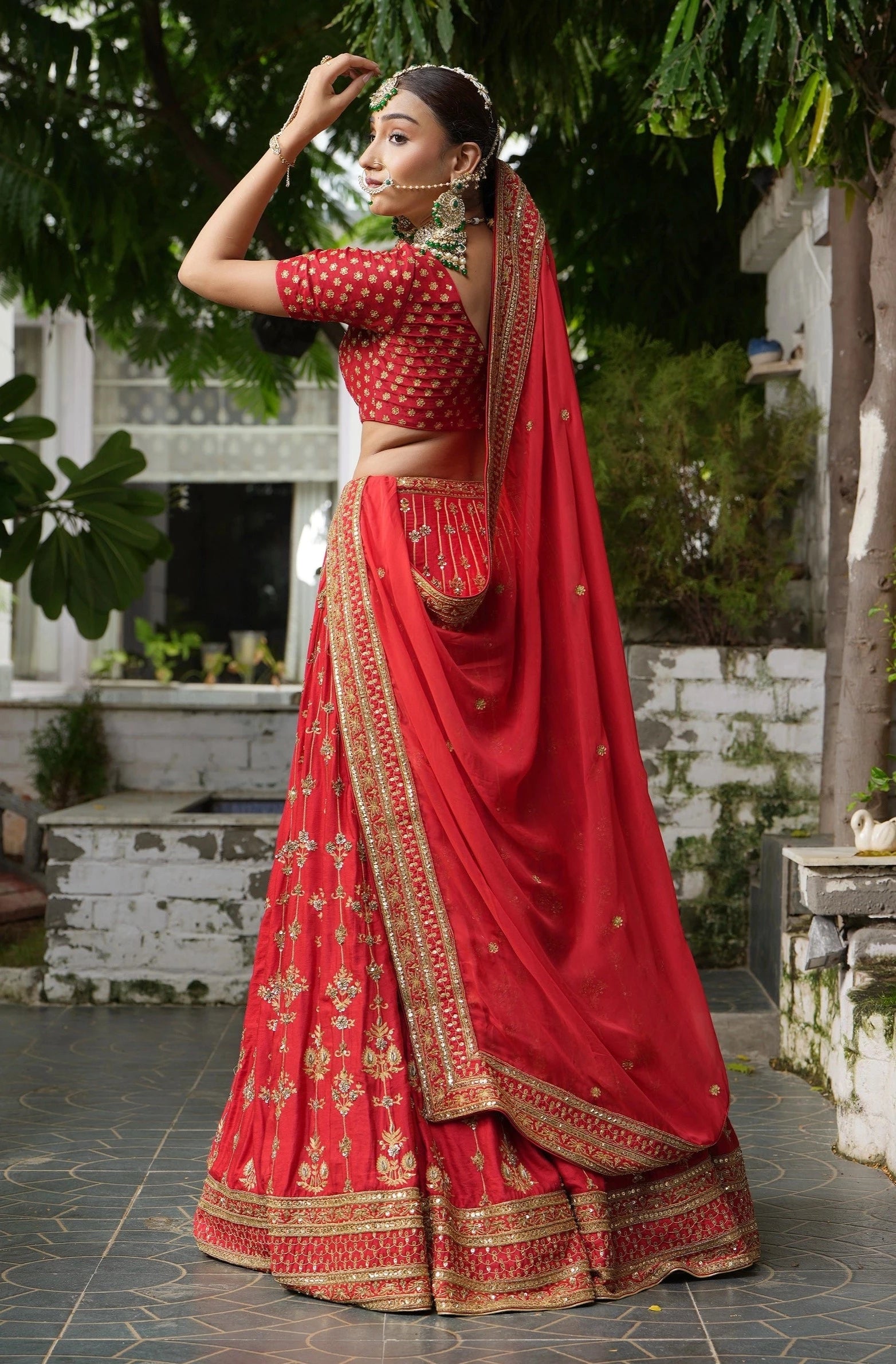 Red Bridal Lehenga Set - red lehenga Sydney