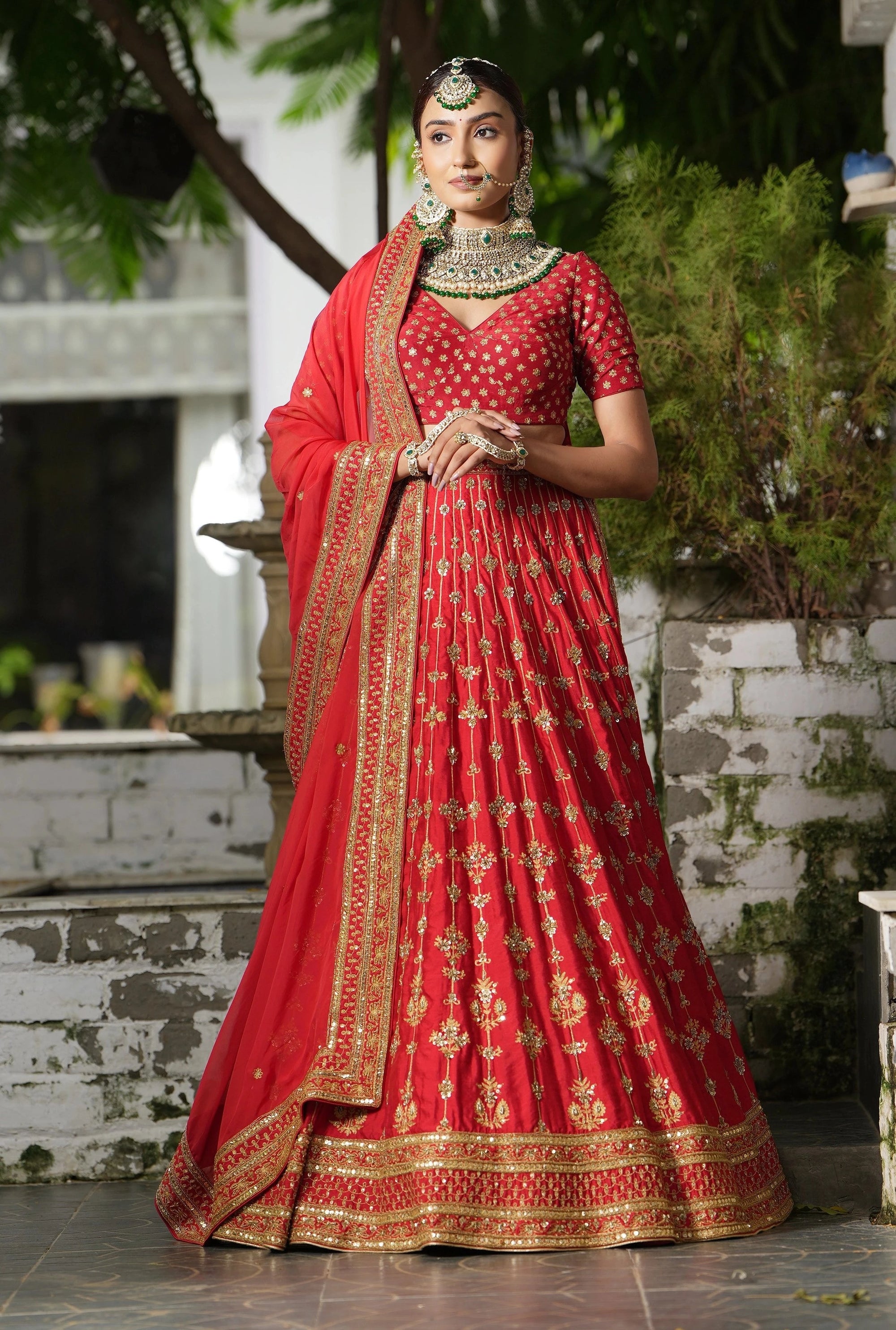 Red Bridal Lehenga Set - red lehenga Sydney