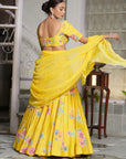 Empire Yellow Applique Lehenga Set - yellow lehenga Canada