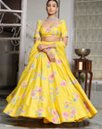 Empire Yellow Applique Lehenga Set - yellow lehenga Canada