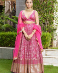 Beetroot Embroidered Lehenga Set - lehenga set Australia