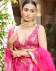 Beetroot Embroidered Lehenga Set - lehenga set Australia