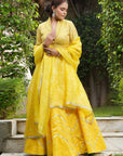 Empire Yellow Gotta Applique Lehenga Set - yellow lehenga Sydney